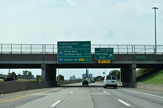 I-75/Chrysler Fwy south 1.75 miles from I-375 in Detroit, MI