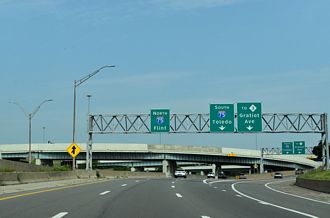 I-375 north at I-75 - Detroit, MI