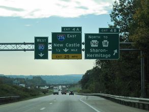 I-80 west at I-376/PA 760 - Shenango Twp