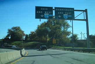 I-376 east at I-76/PA Tpk - 2001