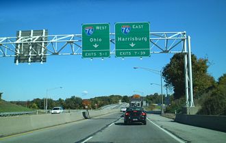 I-376 east at I-76/PA Tpk - 2001