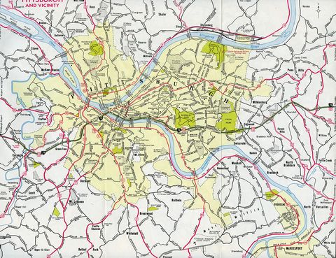 Pittsburgh - 1965 Pennsylvania Official Highway Map