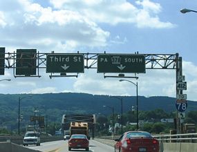 PA 378 south at Hill to Hill Bridge - Bethlehem