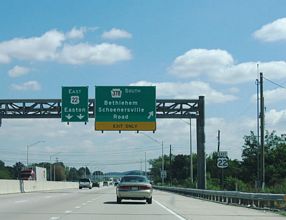 U.S. 22 East at Pennsylvania Route 378 South to Bethlehem