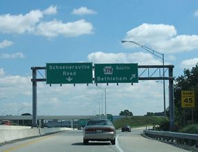 US 22 east at PA 378 - Bethlehem