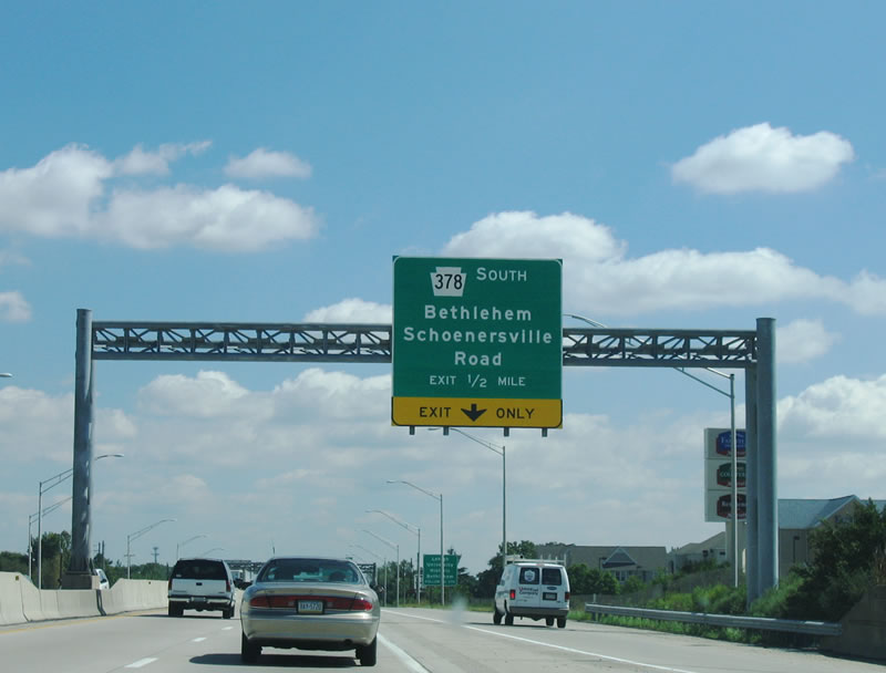 US 22 east at PA 378 - Bethlehem