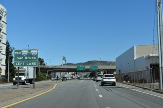 Airport Boulevard north at I-380/US 101 at SFO International Airport