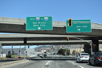 Airport Blvd north at I-380 west and N Access Road in South San Francisco, CA
