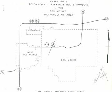 Recommended Interstate Route Numbers - Des Moines, Iowa