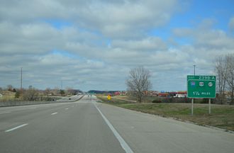 I-80 west 1.25 miles ahead of I-380/U.S. 218-Iowa 27 in 2013