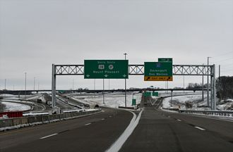 I-380/U.S. 218/Iowa 27 south at the systems interchange with I-80