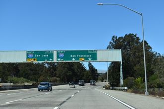 I-380 west at Exits 5 A/B for I-280 in San Bruno, CA