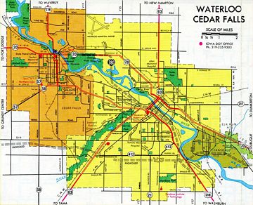 Waterloo Inset – 1981 Iowa Official Highway Map