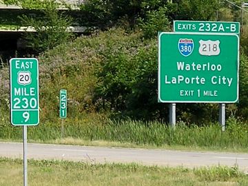 US 20/Iowa 27 east at I-380/US 218 - Waterloo, IA