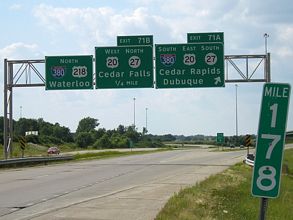 U.S. 218 North at I-380/U.S. 20/Iowa 27 - Waterloo