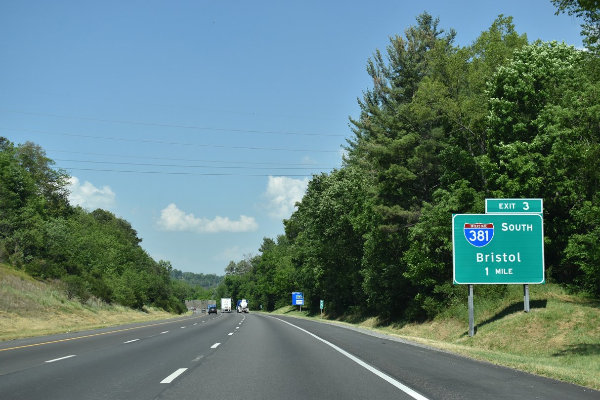 I-81/US 58 north at I-381 - Bristol, VA