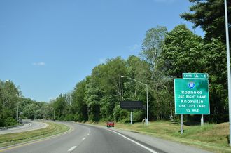 I-381 north at I-81/US 58 - Bristol, VA