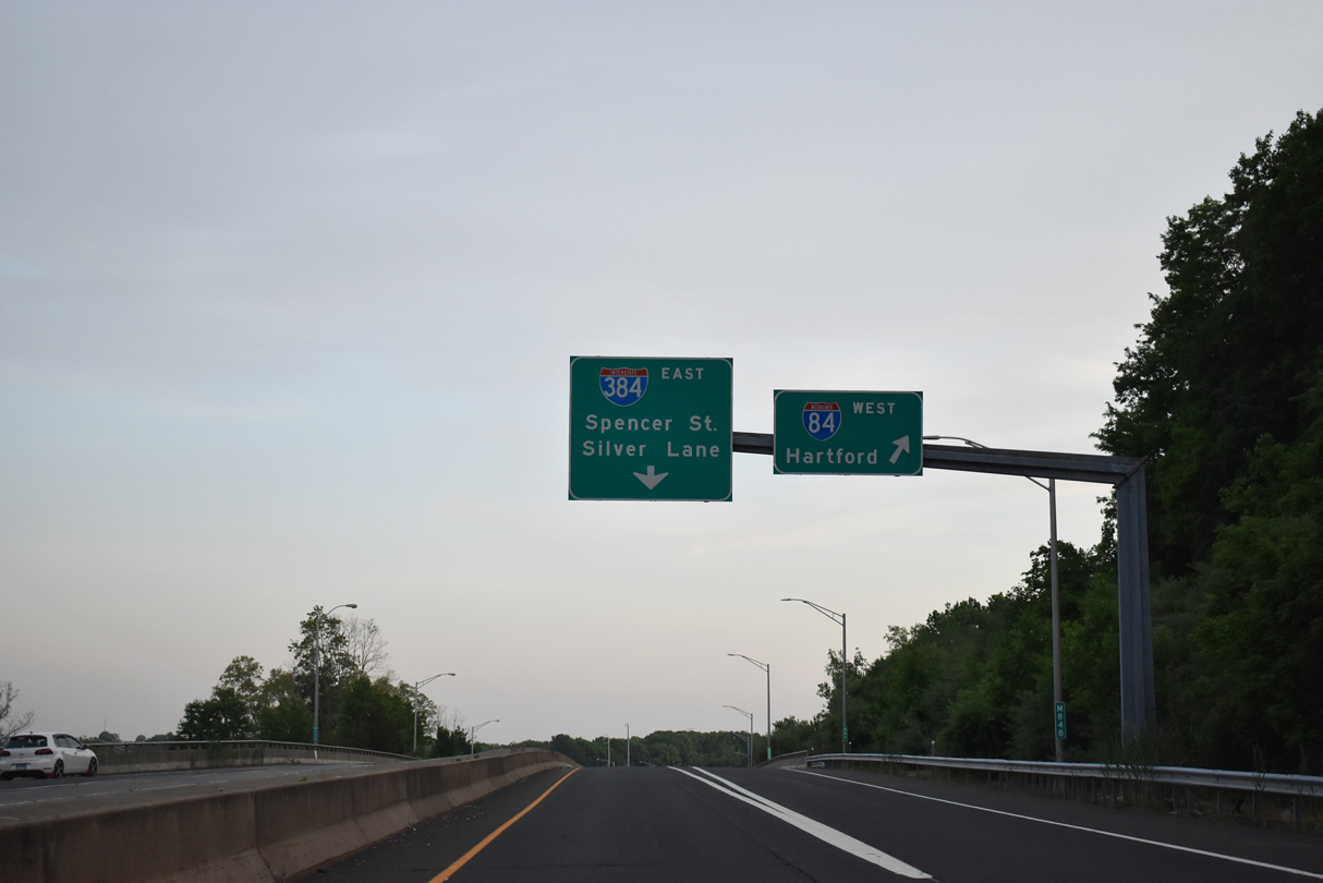 I-291 east at I-84/384 - Manchester, CT