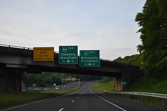 I-384 east at US 6/44 - Bolton, CT
