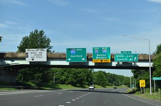 I-384 west at I-84 - Manchester, CT