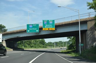 I-384 west at I-84 - Manchester, CT