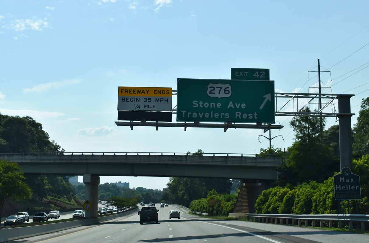 I-385 north at US 276 - Greenville, SC