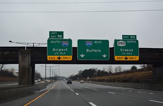 I-490 west at I-390/NY 390 - 2017