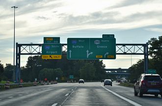 I-490 west at I-390/NY 390 - Gates