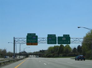 NY 390 south at NY 31 in 2005.
