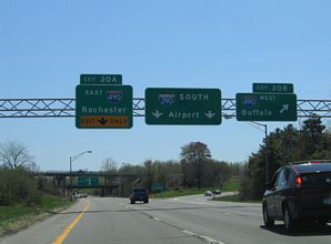 NY 390 south at I-490 west in 2005.