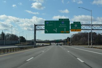 NY 390 south at NY 31 and I-490 in Gates.