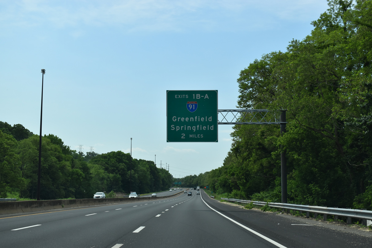 I-391 south at I-91 - Chicopee, MA