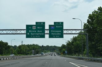 I-91 south at I-391 - West Springfield, MA