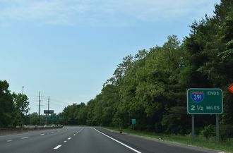 I-391 south at I-91 - Chicopee, MA