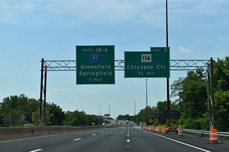 I-391 south at I-91 - Chicopee, MA