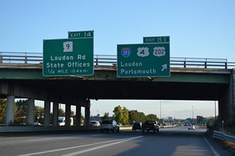 I-93/US 4 south at I-393/US 202 - Concord, NH