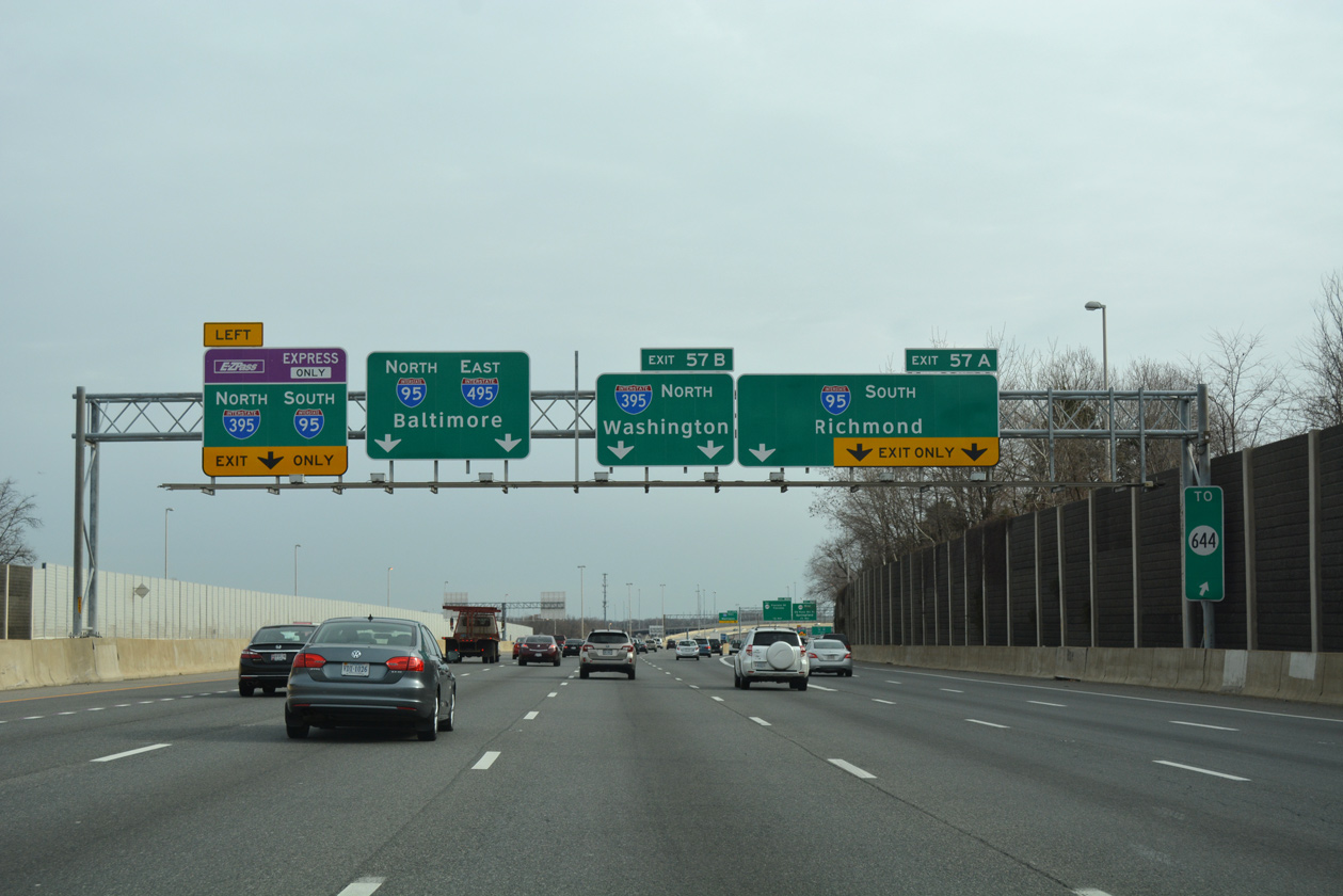 I-495 south at I-95/395 - Springfield, VA