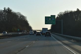 I-90/Mass Pike east at I-290/395/Route 12 - Auburn, MA