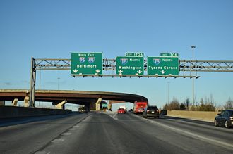 I-95 North at Interstate 395 in Springfield, Virginia