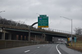 I-95 north at Interstate 395 in Waterford, Connecticut