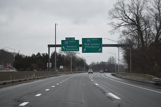 I-95 north at the wye interchange with I-395 north to Norwich, CT.