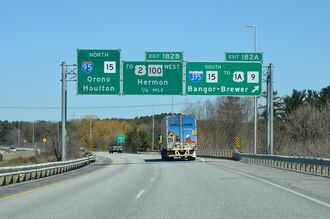 I-95 north at I-395/SR 15 - Bangor, ME
