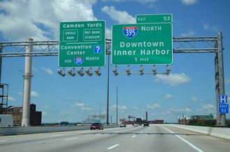 I-95 south at I-395 - Baltimore, MD