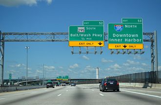 I-95 south at I-395 - Baltimore, MD