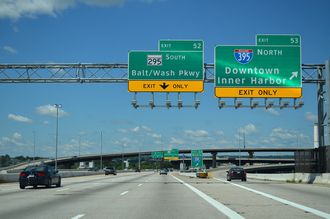 I-95 south at I-395 - Baltimore, MD