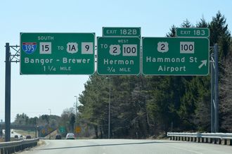 I-95/SR 15 south at I-395 - Bangor, ME