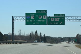 I-95/SR 15 south at I-395 - Bangor, ME