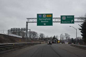 I-290/395 at Massachusetts Route 12 in Auburn.