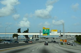 I-395 east at SR A1A / MacArthur Causeway