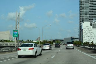 I-395 east at US 1/SR A1A - Miami, FL